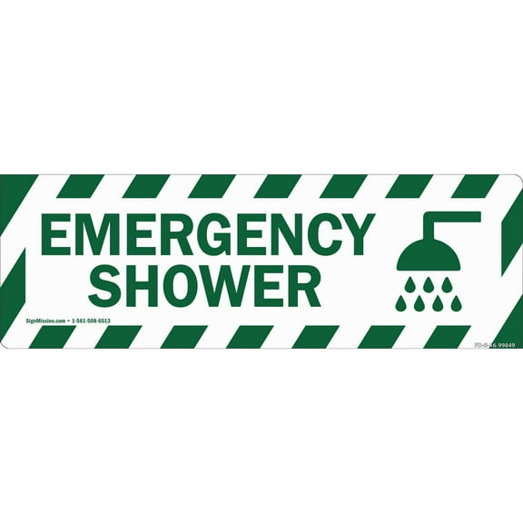 Emergency Shower Non-Slip Floor Marker | 6 Pack of 6" X 18" Vinyl Decal | Protect Your Business, Work Place & Customers |  Made in The USA
