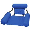 thumbnail image 1 of Hamaca para piscina, reclinable flotante, silla de piscina inflable, hamaca flotante plegable para agua, hamaca flotante reclinable para adultos, azul (100x120cm), 1 of 5