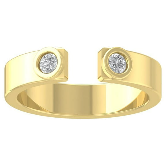 ARAIYA FINE JEWELRY 10K White Gold Lab-Grown Diamond Anniversary Ring (1/5 cttw Round-shape Lab-Grown Diamonds (D-F Color, VS Clarity) Size 7