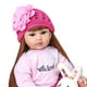 thumbnail image 3 of Muñeca Reborn RXDOLL para niña de 60 cm con atuendo rosa y acceso., 3 of 6