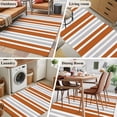 thumbnail image 6 of Area Rug 48×72in, Orange Gray Vertical Striped Floor Carpet Living Room Rug, Classic Geometric Line Non-Slip Welcome Mat Indoor Rugs for Bedroom Dining Room, 6 of 9
