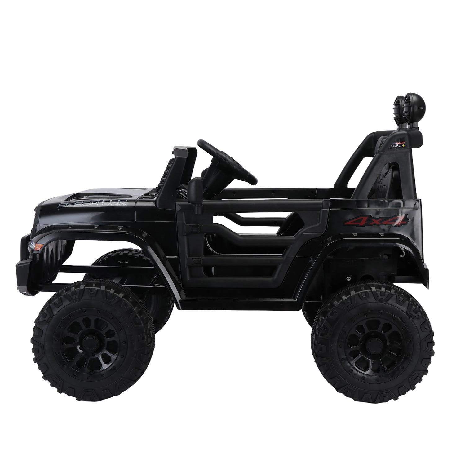 CIPACHO 12V Powered Ride On Truck Car for Kid, Electric Toy Car with 2.4G Parents Remote Control, USB, MP3, Bluetooth, LED Light, Black
