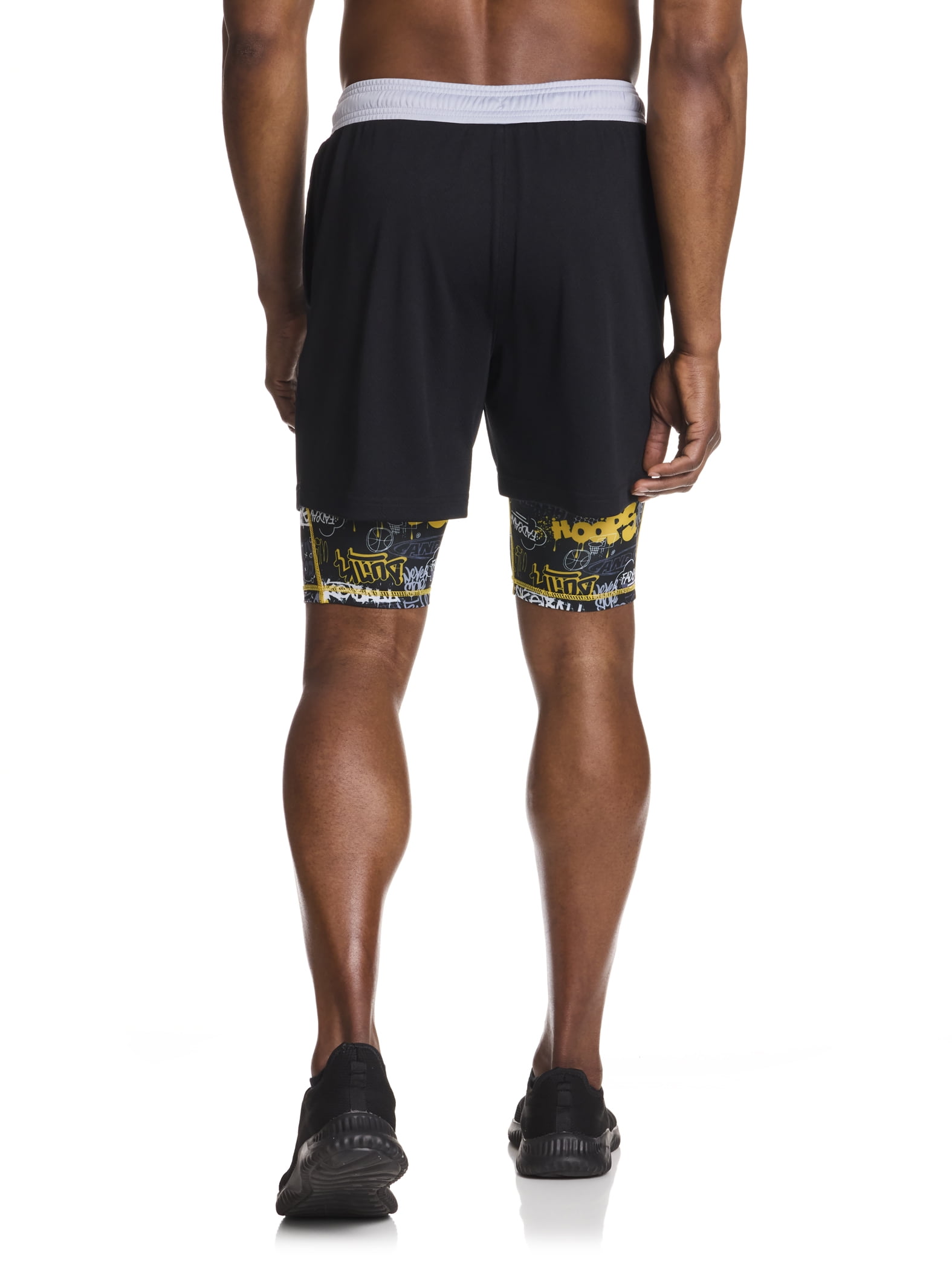 AND1 Men's and Big Men's Compression 2-IN-1 Active Short , 7" Inseam, up to Sizes 3XL