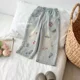 thumbnail image 1 of Pantalones vaqueros de pierna ancha para niñas pequeñas, pantalones de mezclilla con estampado de dibujos animados, flores bordadas, mariposa, cereza, Kawaii, 1 of 4