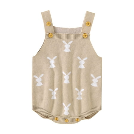 

Jxzom Baby Boy Girl Easter Outfits Bunny Knitted Romper Jumpsuit One Piece Bodysuit Summer Clothes