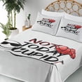 thumbnail image 3 of Ambesonne Emoji Fitted & Top Sheet Set with Shams, Not Today Cupid Writing Art, White Vermilion Dark Grey, 3 of 5