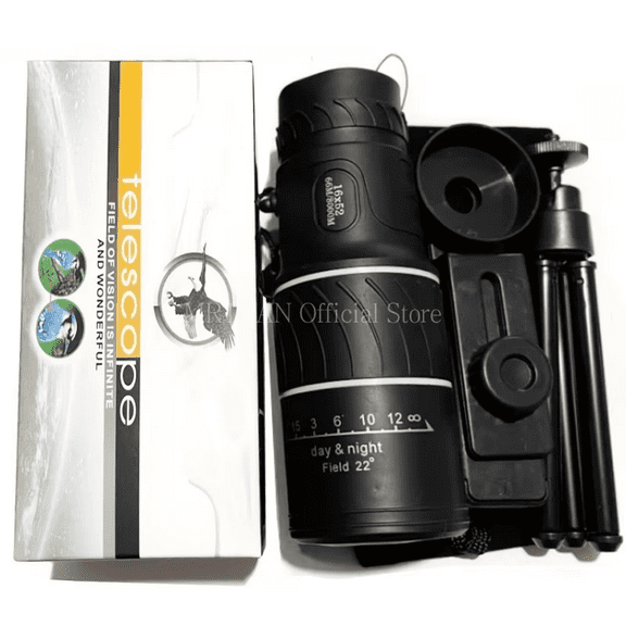 Powerful Monocular Telescope 16x52 Dual Focus Scope Zoom Monocular Prism Compact Monocle for Hunting Camping Equipment