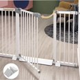 thumbnail image 4 of 6 Pcs Support Feet for Pet Gate Isolation Fence Gate, Plastic Triangle Reinforcement Fitting Free Standing Dog Gate Fence Panel (White)12*6.5cm, 4 of 5