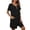 A-Black774, variant on Women's Zip-Front Pocketed Sleep Romper Short-Sleeve Casual Bedtime Loungewear