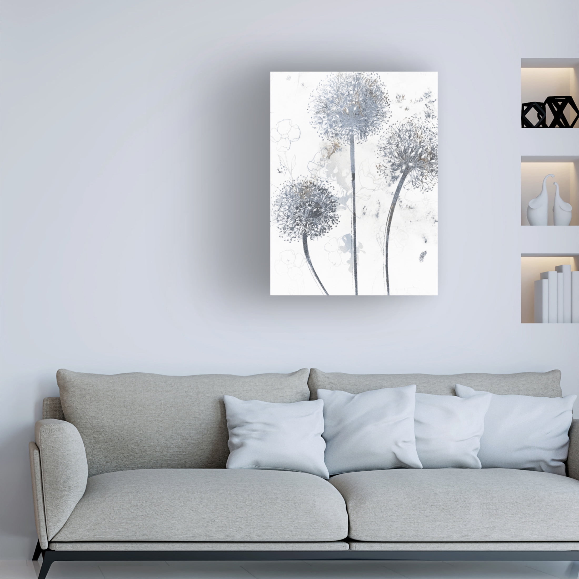 Canvas Wall Art - Sasha 'Wedgewood Allium' Wall Art for Living Room, Bedroom, or Office Décor by Trademark Fine Art - 14 x 19 Inches