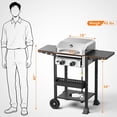 thumbnail image 6 of 16000 BTU 2-Burner Propane Grill, Stainless Steel BBQ Grill with Cast Iron Frying Pan and Grates Combo, for Patio Backyard Outdoor Cooking, 6 of 6
