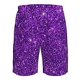 thumbnail image 6 of Kll Purple Glitter Men'S Casual Summer Beach Shorts Hawaiian Shorts With Pockets-X-Large, 6 of 9