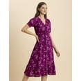 thumbnail image 4 of Moomaya Womens Printed Summer Dress, V-Neck Ruffled Viscose Midi Dress, Sundress, 4 of 8