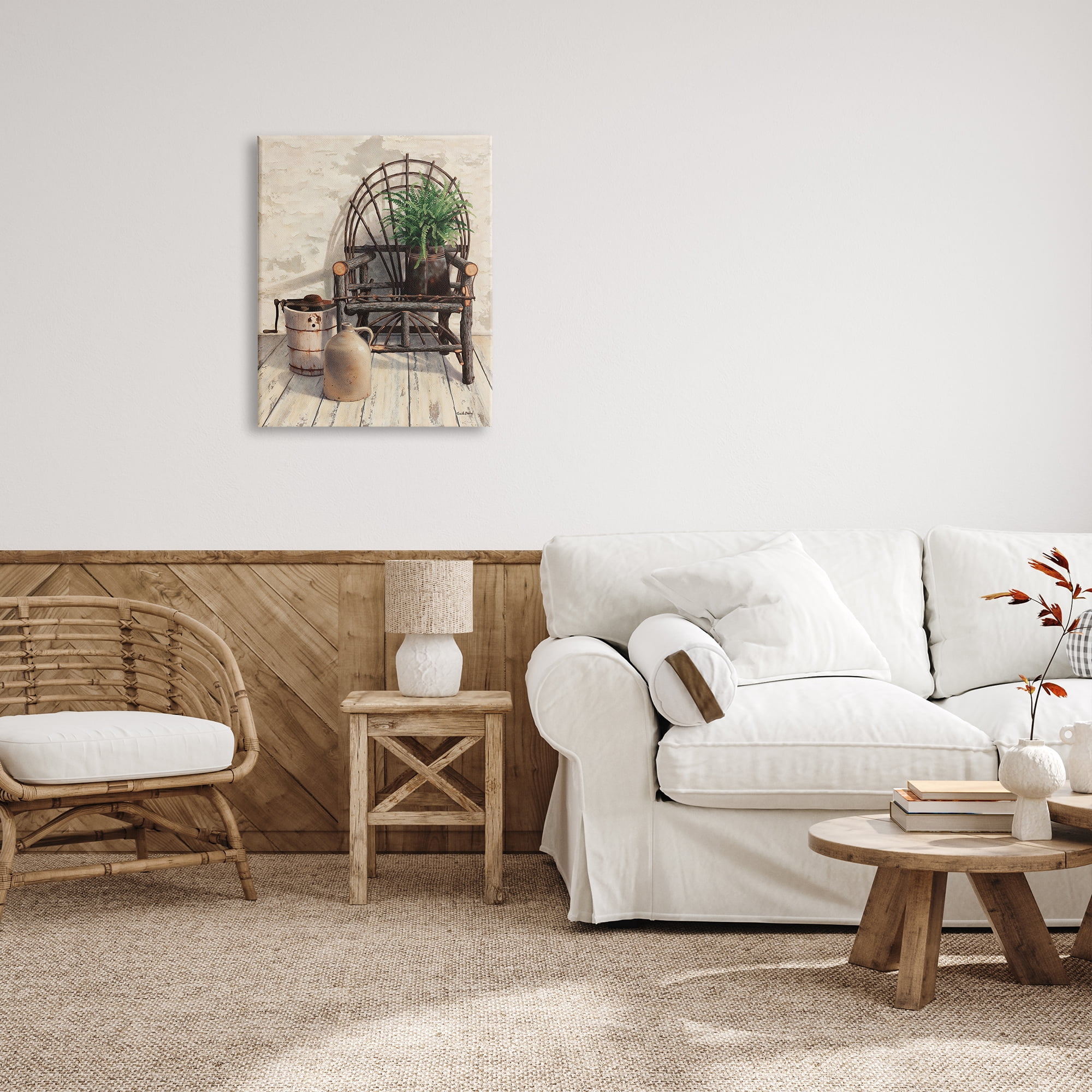 Stupell Industries Comfortable Porch Chair Still Life Rural Plant Painting Gallery Wrapped Canvas Print Wall Art, Design by Cecile Baird