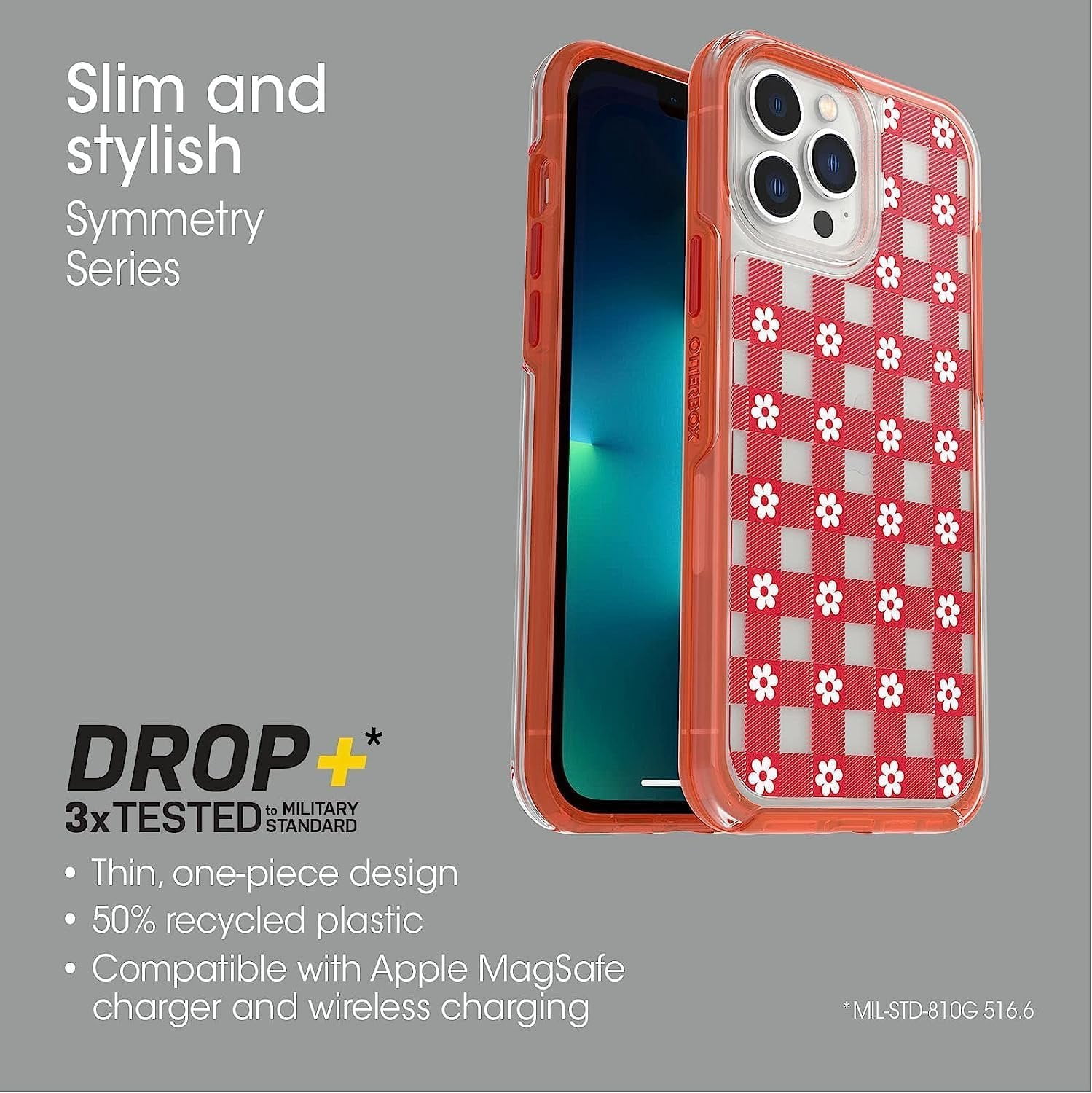 OtterBox Symmetry Clear Series Cell Phone Case for Apple iPhone 13 Pro Max, Picnic Daisy