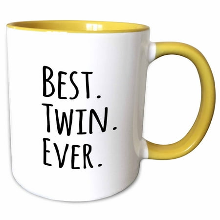 3dRose Best Twin Ever - gifts for twin brothers or sisters - siblings - family and relative specific gifts - Two Tone Yellow Mug,