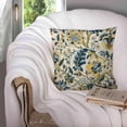 thumbnail image 4 of Good, Zippered Pillowcases 20X20Inch Throw Pillow Covers Floral Jacquard Print Blue Yellow hues for Home Sofa Bedding, 4 of 6
