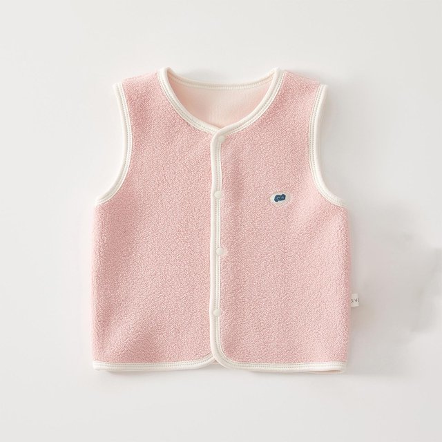 RXIRUCGD Fashionable Children's Plush Camisole Jacket For Wearing Baby Cardigans Outside( Pink, Size:3 Months )