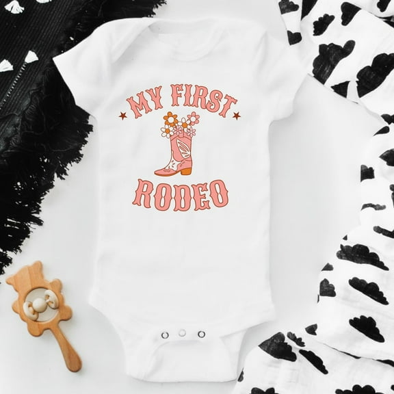 My First Rodeo Baby Bodysuit, Rodeo Birthday, Baby Bodysuit, First Birthday Outfit, Birthday Girl Shirt, First Birthday Shirt, Girl Birthday Cute Baby Onesie, BABY BODYSUIT LAT 4424