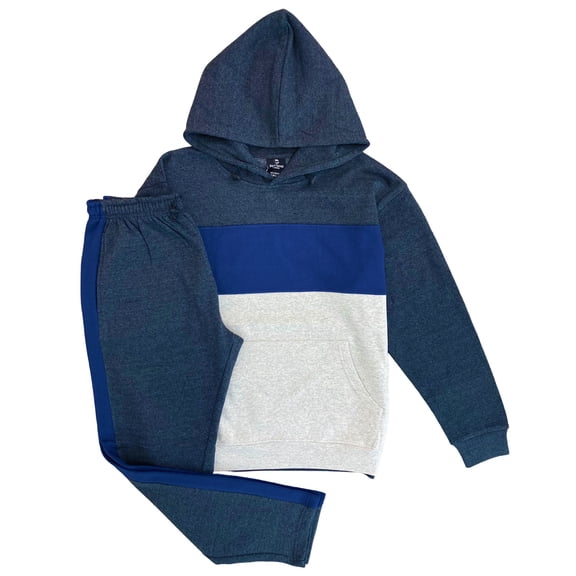 Men's Urban Edge Colorblock Pullover Hoodie & Straight Pant Co-Ord Set
