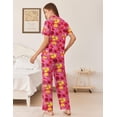 thumbnail image 3 of EKOUAER Women's Pajama Sets Button Down Loungewear Short Sleeve Sleepwear 2 Piece Pants Pjs Set with Pockets, 3 of 6