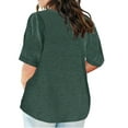 thumbnail image 6 of Cavosen Womens Tops Half Sleeve Oversized Pullover Blouse Tunic V Neck Solid Curved Hem Soft Tops Holiday Shirts Trendy Casual T-Shirts Athletic Beach Tees Summer Green L, 6 of 7