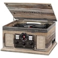 thumbnail image 1 of Victrola Nostalgic Tocadiscos Bluetooth 6 en 1 y centro multimedia con parlantes incorporados - Tocadiscos de 3 velocidades, reproductor de CD y casetes, radio AM/FM | Transmisión de música inalámbric, 1 of 5