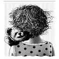 thumbnail image 3 of Ambesonne Cartoon Shower Curtain, Teddy Bear Love, 69"Wx84"L, Charcoal Grey White, 3 of 3