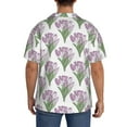 thumbnail image 3 of Yiaed Tulips Flowers Print Mens Casual Wrinkle Free Shirts Short Sleeve Button Down Summer Stretch Dress Shirt-X-Large, 3 of 5