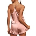 thumbnail image 5 of Baywell Satin Pajamas Women Sleepwear Sexy Silk Satin Ruffled Shorts Sets Soft Sleep Camisole Nightwear, 5 of 7