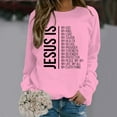 thumbnail image 2 of Puliio Women's Hoodless Fashion Casual Round Neck God Letter Printed Hoodie Pullover Long Sleeve Comfortable Outdor Shirts Blouse Sweatshirts, 2 of 5