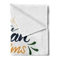 thumbnail image 2 of Saying Soft Flannel Fleece Throw Blanket, Ocean Calms My Restless Soul Cursive Typography Marine Related Lettering, Cozy Plush for Indoor and Outdoor Use, 50" x 60", Emerald and Orange, by Ambesonne, 2 of 5
