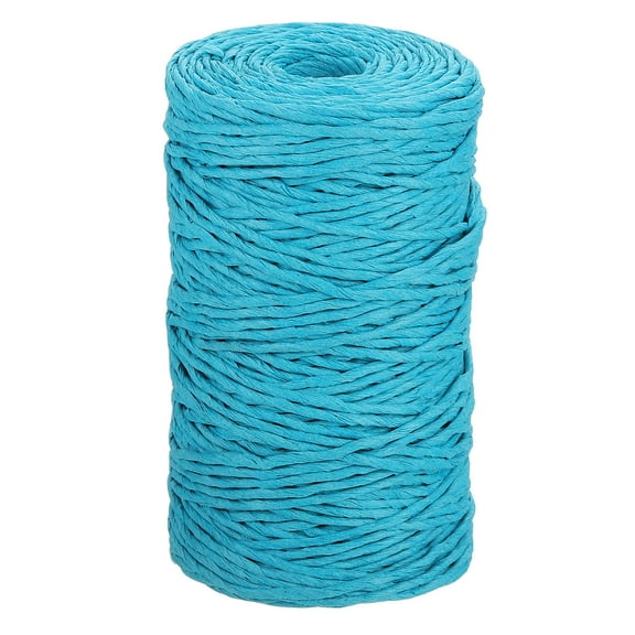 Uxcell Blue Raffia Ribbon,98 Yard Natural Raffia Paper String 2mm Wide Twisted Raffia Yarn Twine for Gift Wrapping Crocheting Knitting DIY Crafts