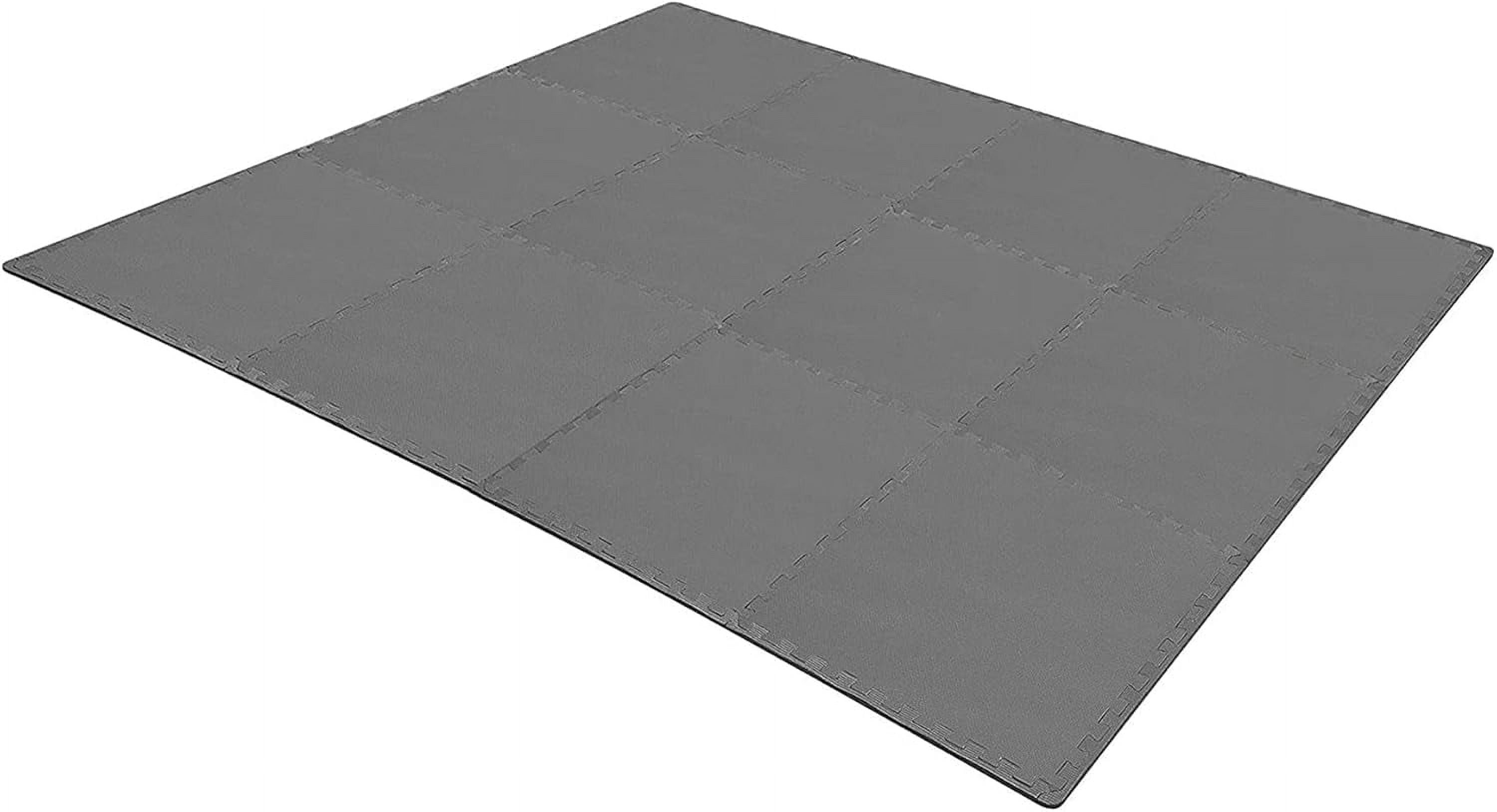 1/2" Thick EVA Interlocking Foam Floor Tiles for Home Gym, Mat for Home Workout Equipment, Floor Padding for Kids, Gray, 24 in x 24 in x 1/2 in, 48 Sq Ft - 12 Tiles