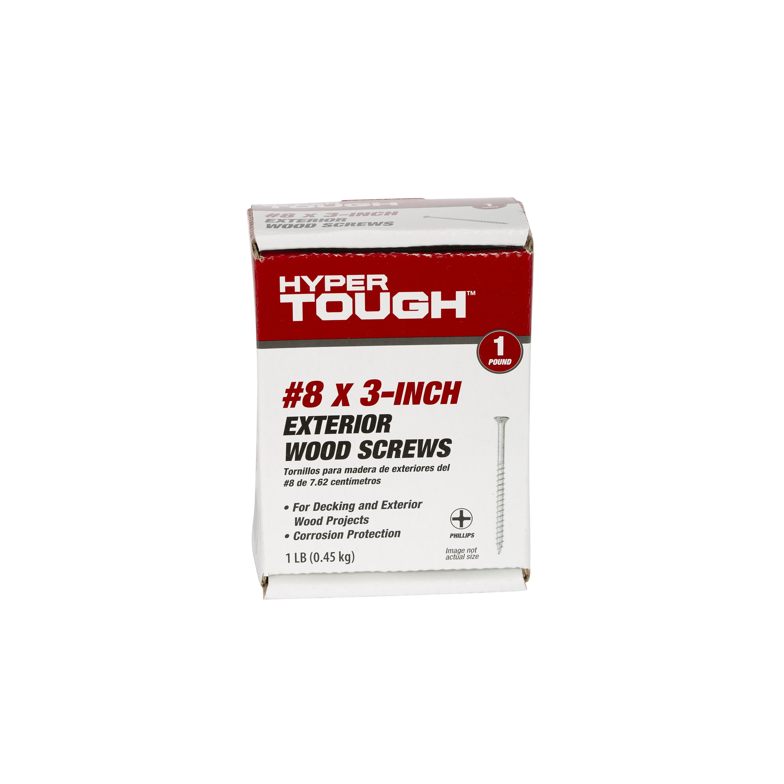 Hyper Tough #8 x 3 in. Phillips Flat Head Exterior Wood Screw, 1 lb Box