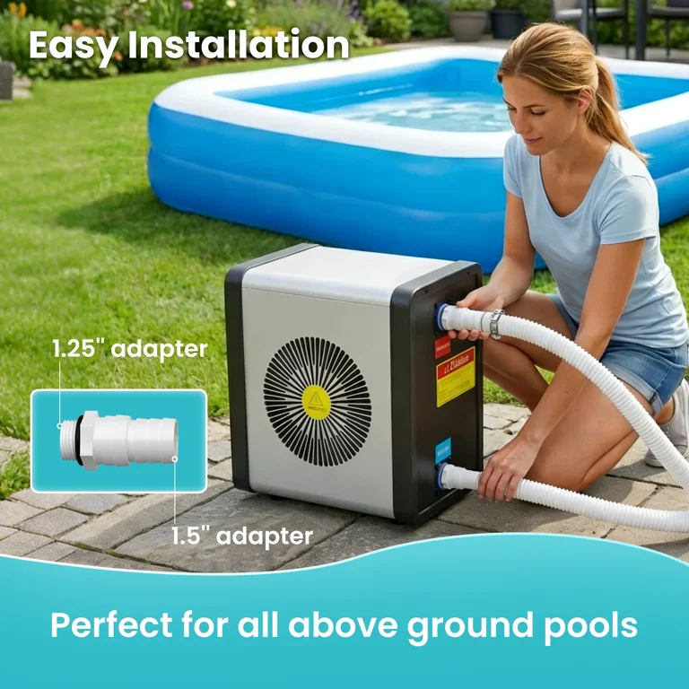 Slsy Swimming Pool Heat Pump and Chiller, 17060 BTU,5000 Gallons