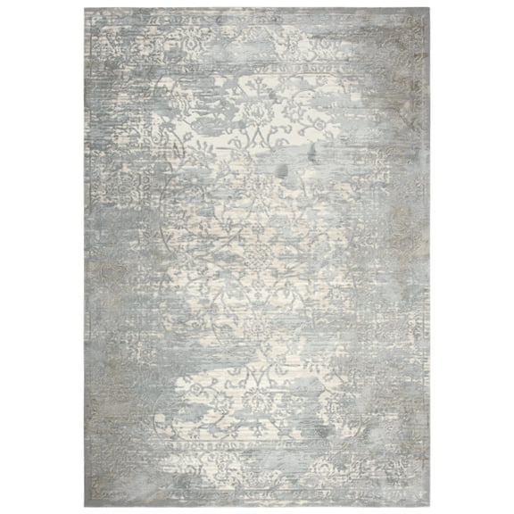 Gatney Rugs Midtown Area Rug CHS104 Gray/Cream Petals Vines 8' 6" x 11' 6" Rectangle