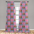 thumbnail image 5 of Ambesonne Lotus Curtains, Flower of Prosperity, Pair of 28"x84", Multicolor, 5 of 5