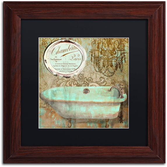 Trademark Fine Art "Salle de Bain IV" Canvas Art by Color Bakery Black Matte, Wood Frame