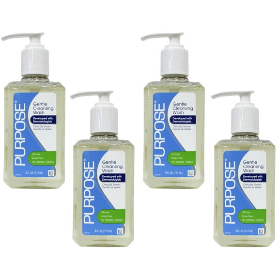 Purpose Gentle Cleansing Wash Oil-Free & Soap-Free, 6 oz, 4 Pack