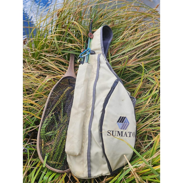SUMATO Tenkara Sling Pack Quiver Fly Fishing Vest for Men and Women Adjustable Outdoor Stick your rod on your back and go. Vest Sling Pack