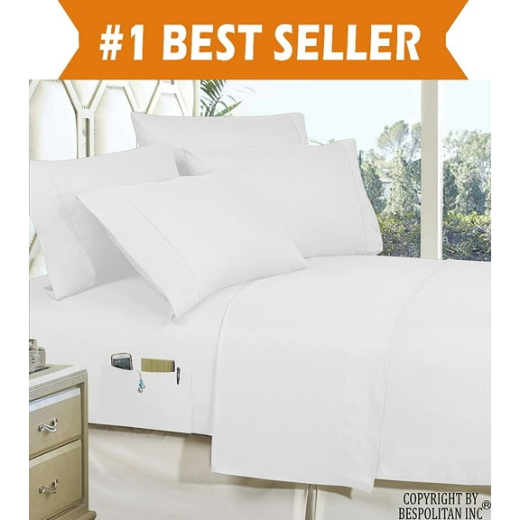 Elegant Comfort Bed Sheets Polyester Queen White 1500 Series