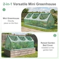 thumbnail image 5 of Aoodor 9' x 3' x 3' Mini Greenhouse with Zipper Doors, UV & Water Resistant- Green, 5 of 8