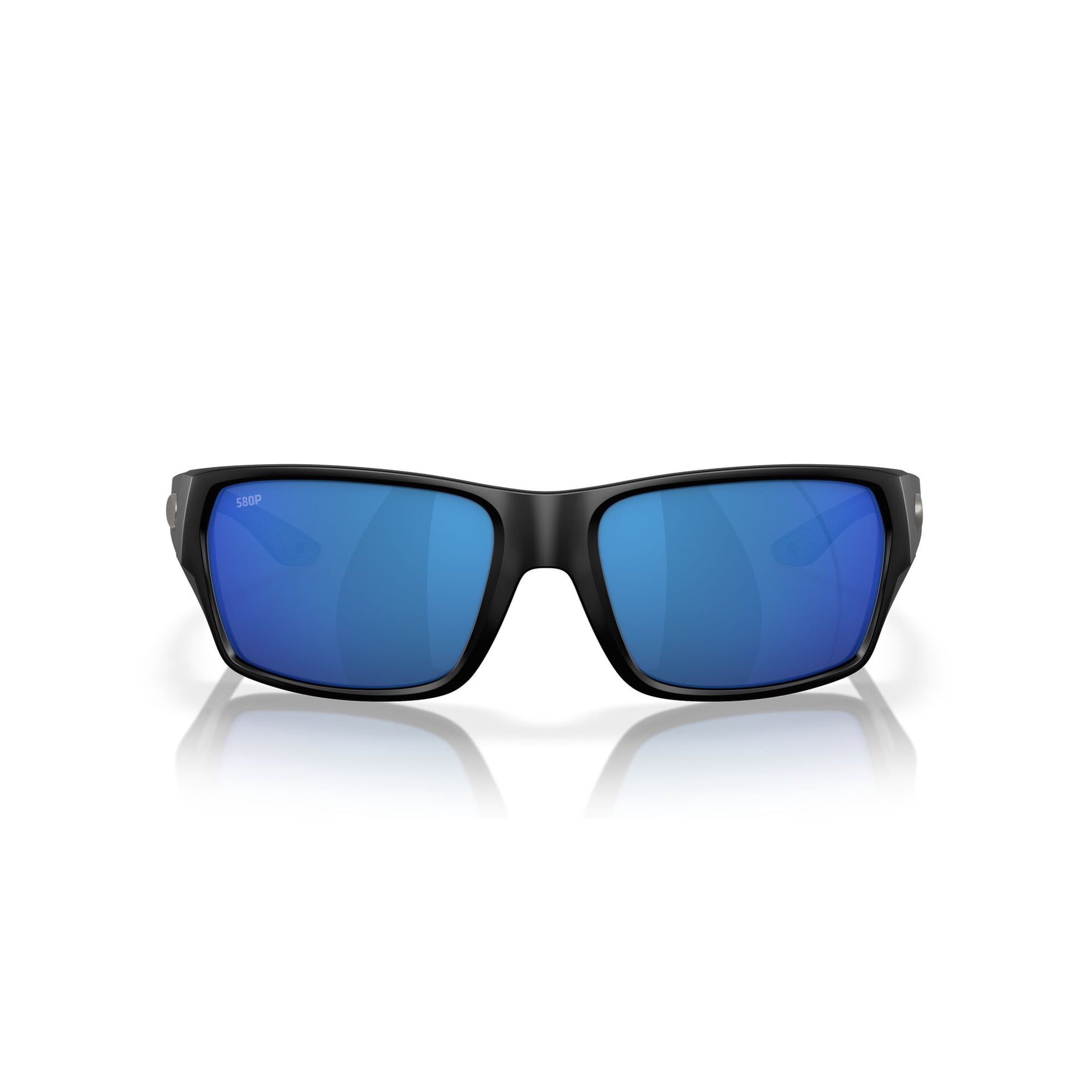 Costa Del Mar Men s Size 60 Polarized Tailfin Rectangular Sunglasses Matte Black/Blue Mirror 580P