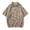 Khaki, variant on Mens Work Shirt Style Crew Neck Solid Color Short Sleeve Mens formal Shirts,White,5XL