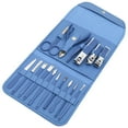 thumbnail image 3 of Clearance!EARSTMAKEUP 16pcs Manicure Set Nail Clippers, Stainless Steel Pedicure Kits Personal Nail Care Tool, Cutter Care Tweezers Makeup Beauty Tools Grooming Scissors with PU Leather Travel Case (B, 3 of 8
