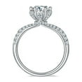 thumbnail image 2 of 1 Carat Splendid Diamond Round Cut Moissanite Engagement Ring In 18K White Gold Plating Over Silver, 2 of 3