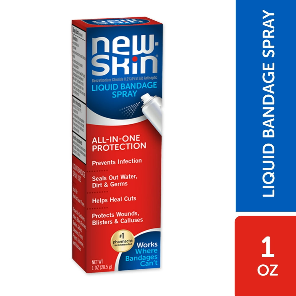 NewSkin Liquid Bandage Spray, Waterproof Bandage for Scrapes and Minor Cuts, 1 fl oz Walmart