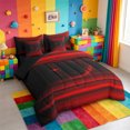 thumbnail image 2 of meiyoeat initial Ombre Art 7 Pieces Full Size Bedding Sets,Dark Monogram D Full Size Bed in a Bag,Black Reversible, 2 of 7