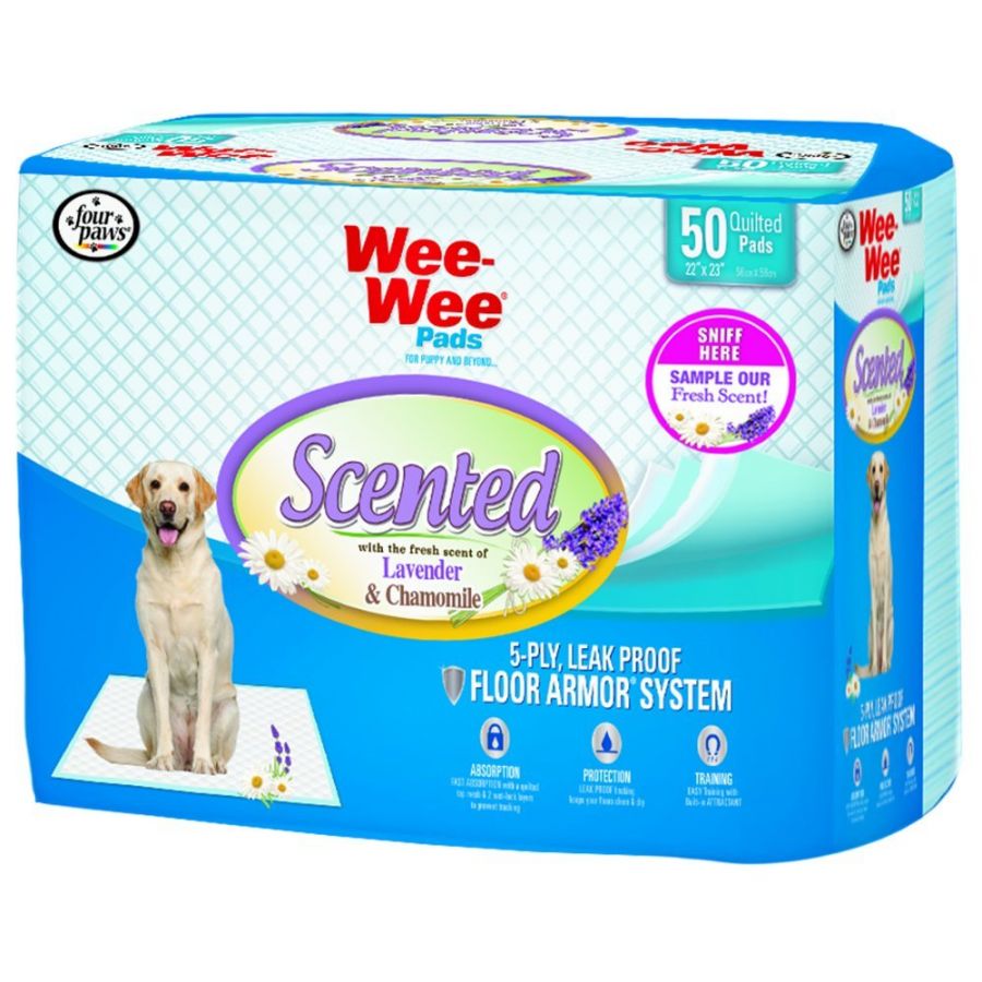 Four Paws WeeWee Pads Lavender & Chamomille Scented 50 Pack (22 x 23